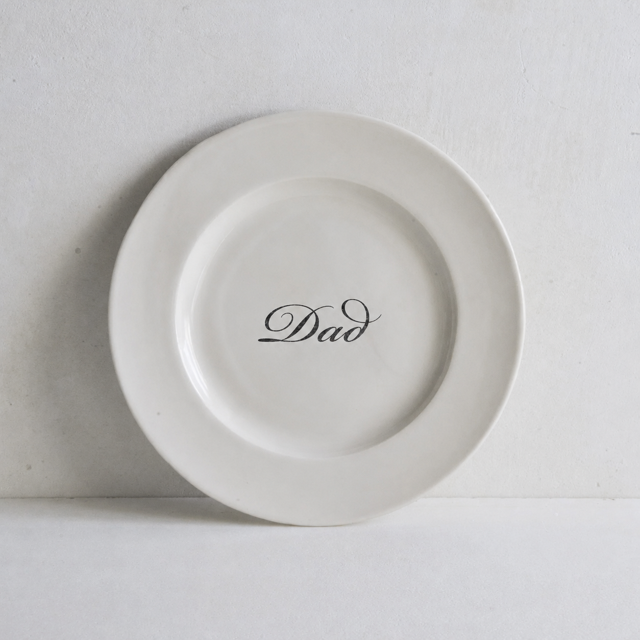 Wiggetty: Classical Porcelain Side Plate with 'Dad' Stamp - Premium Ceramic Homeware